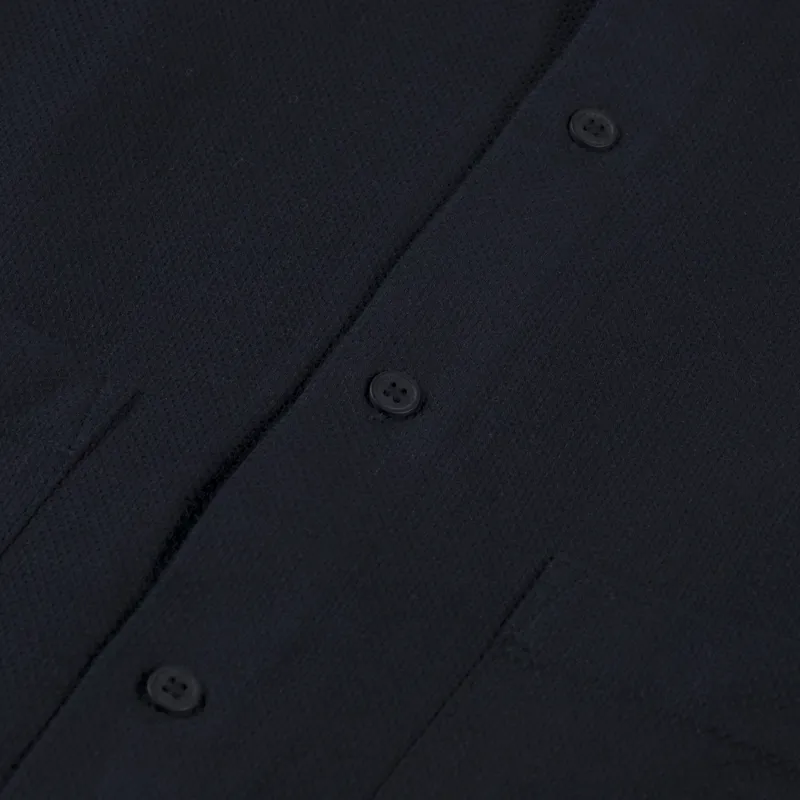 Fred Perry Linen Pique Panel Shirt Black-3