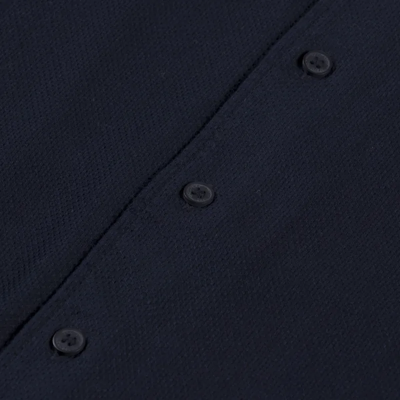 Fred Perry Linen Blend Revere Collar Shirt Navy-3
