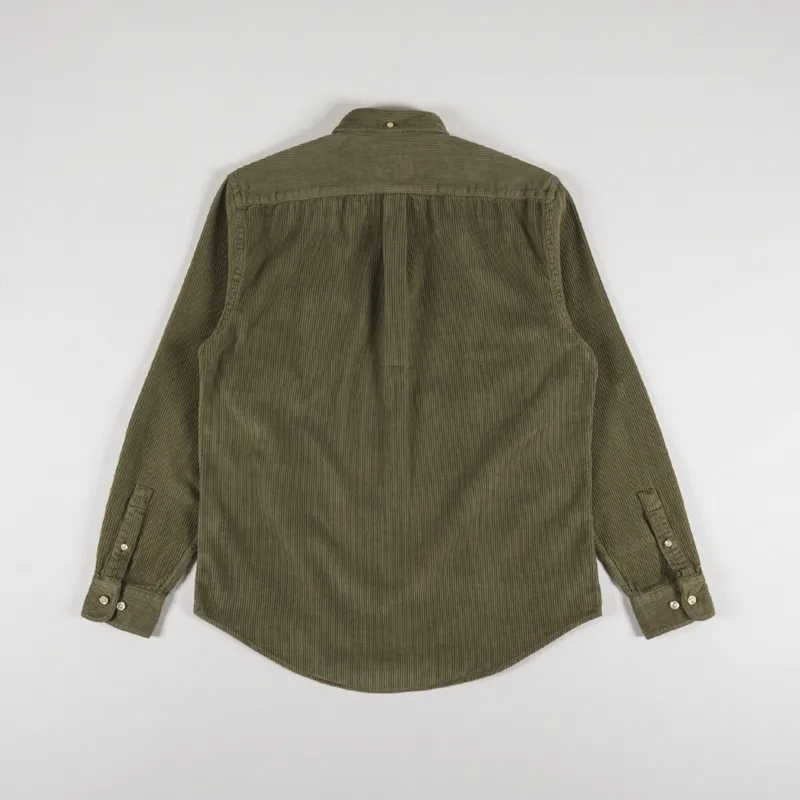 Portuguese Flannel Lobo Cord Shirt Olive-1