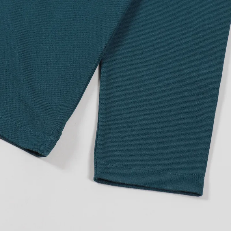 Pop Trading Company Logo Long Sleeve T Shirt Dark Teal-4