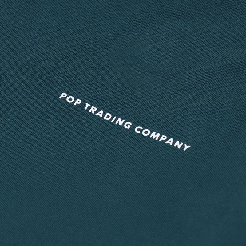 Pop Trading Company Logo Long Sleeve T Shirt Dark Teal-5