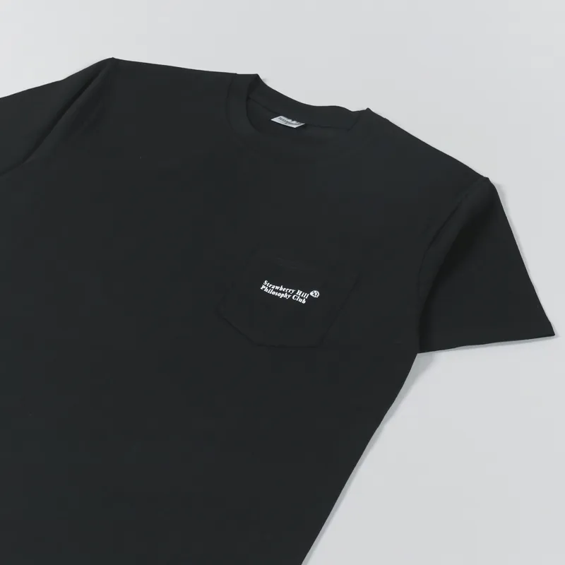 Strawberry Hill Logo Pocket T Shirt Black-2