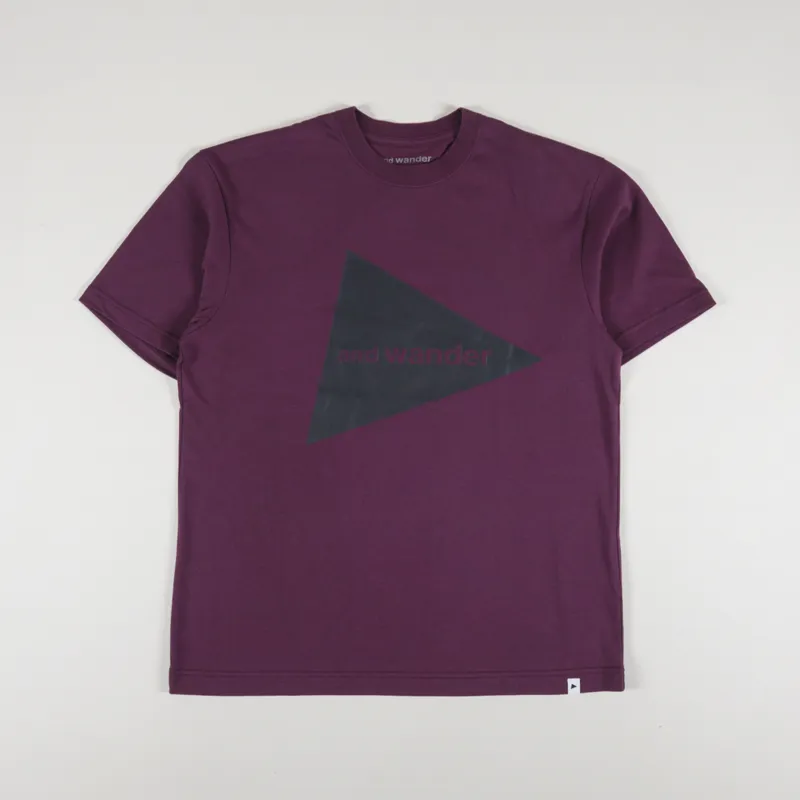 And Wander Big Logo T Shirt Bordeaux