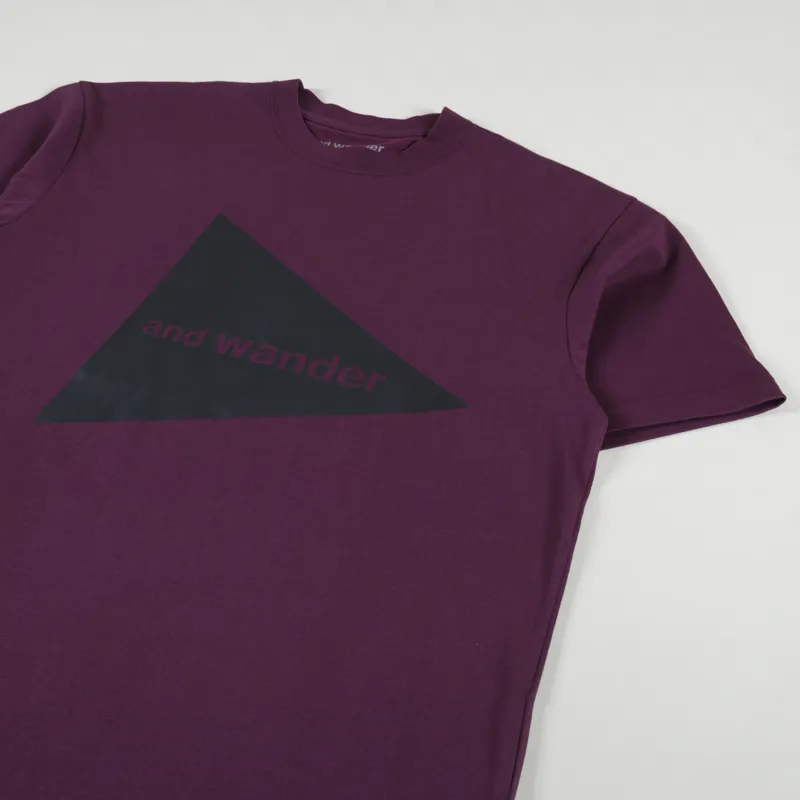 And Wander Big Logo T Shirt Bordeaux-1