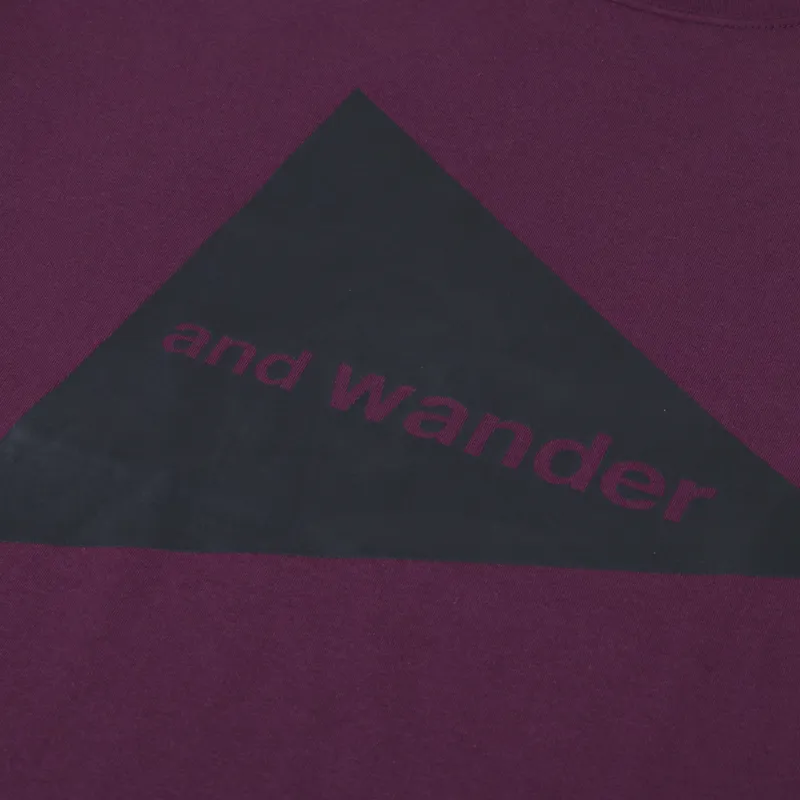 And Wander Big Logo T Shirt Bordeaux-3
