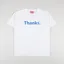 Thanks Logo T Shirt White Royal Blue
