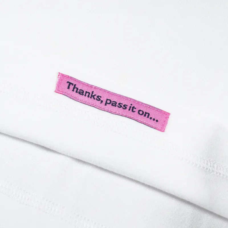 Thanks Logo T Shirt White Royal Blue-3