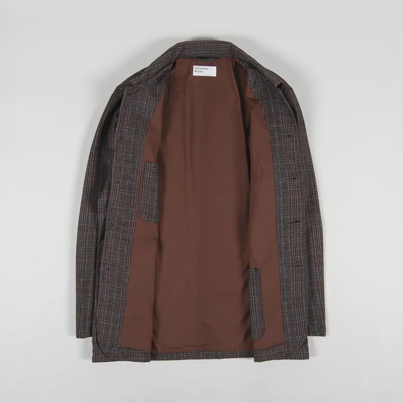 Universal Works Long Bakers Jacket V3 Brown Tweed Wool-1