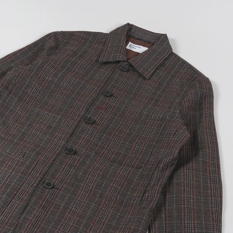 Universal Works Long Bakers Jacket V3 Brown Tweed Wool-3