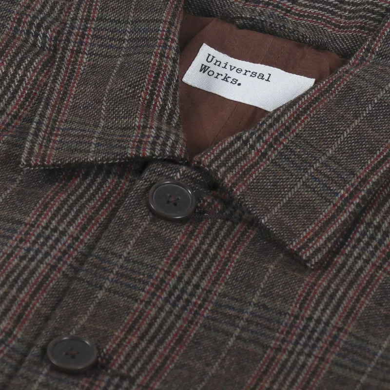Universal Works Long Bakers Jacket V3 Brown Tweed Wool-7