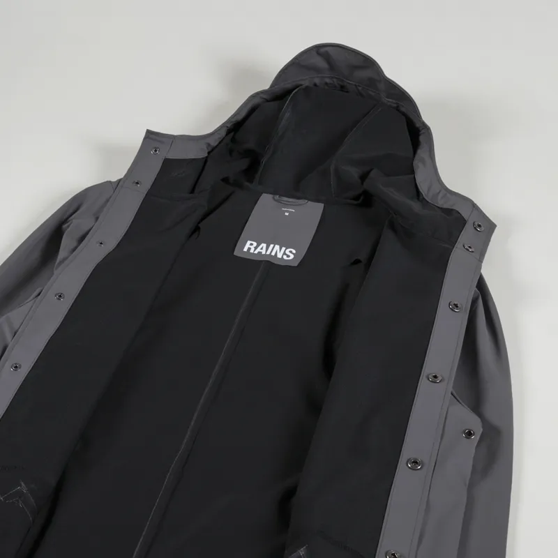 Rains Waterproof Long Jacket Grey-4