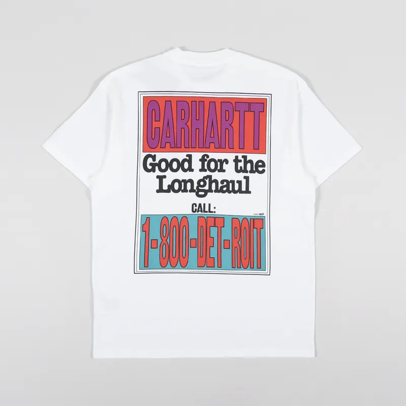 Carhartt WIP Mens Short Sleeve Longhaul Logo T Shirt White