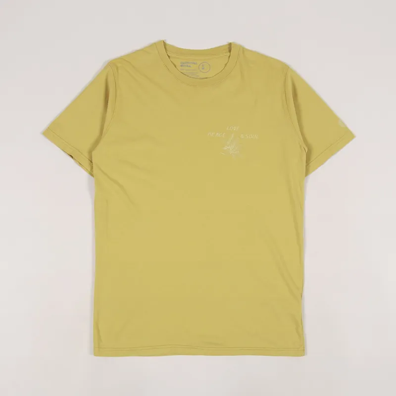 Universal Works Lotus Print T Shirt Gold-1