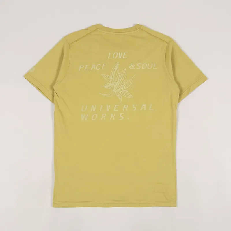 Universal Works Lotus Print T Shirt Gold