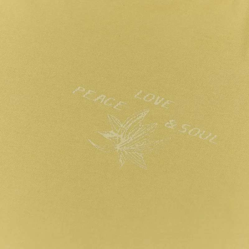 Universal Works Lotus Print T Shirt Gold-5