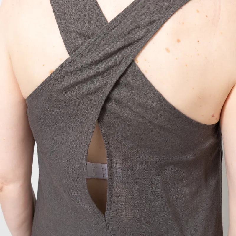Indi and Cold Womens Natural Embroidered Dress Carbon-6