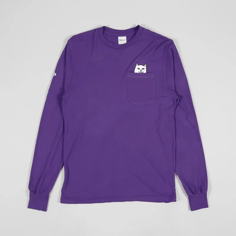 Ripndip Lord Nermal Pocket Long Sleeve T Shirt Purple