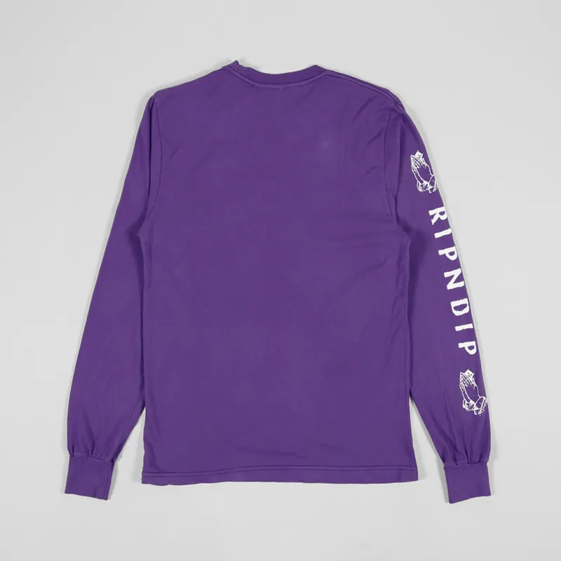 Ripndip Lord Nermal Pocket Long Sleeve T Shirt Purple-1