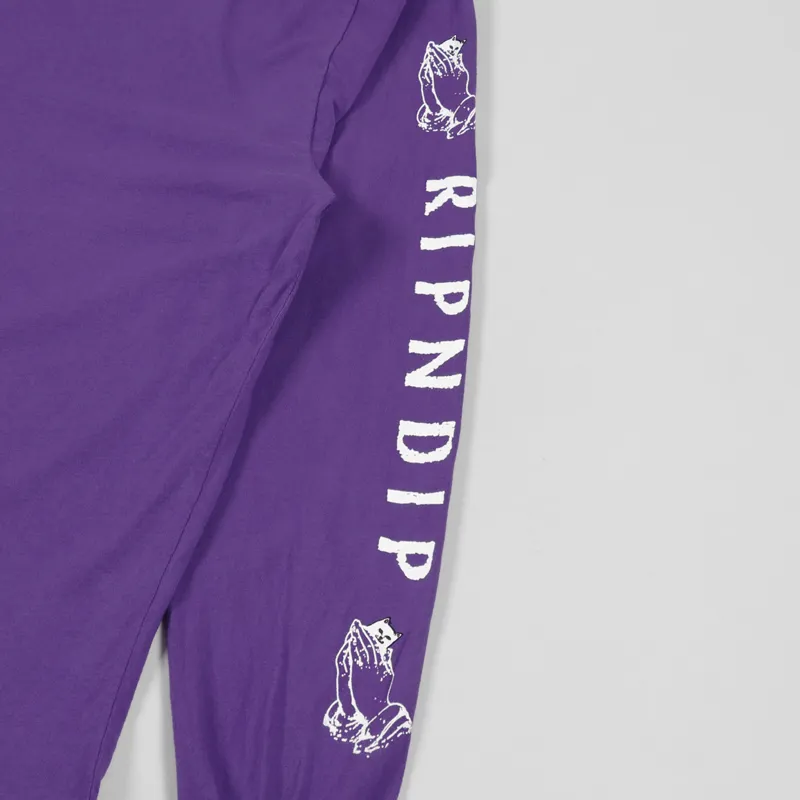 Ripndip Lord Nermal Pocket Long Sleeve T Shirt Purple-6