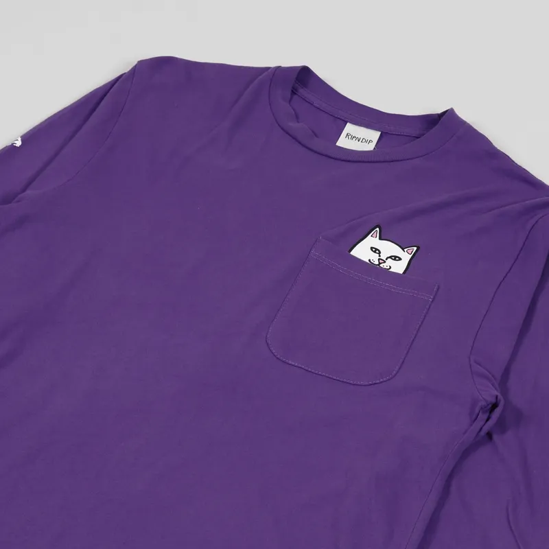 Ripndip Lord Nermal Pocket Long Sleeve T Shirt Purple-2