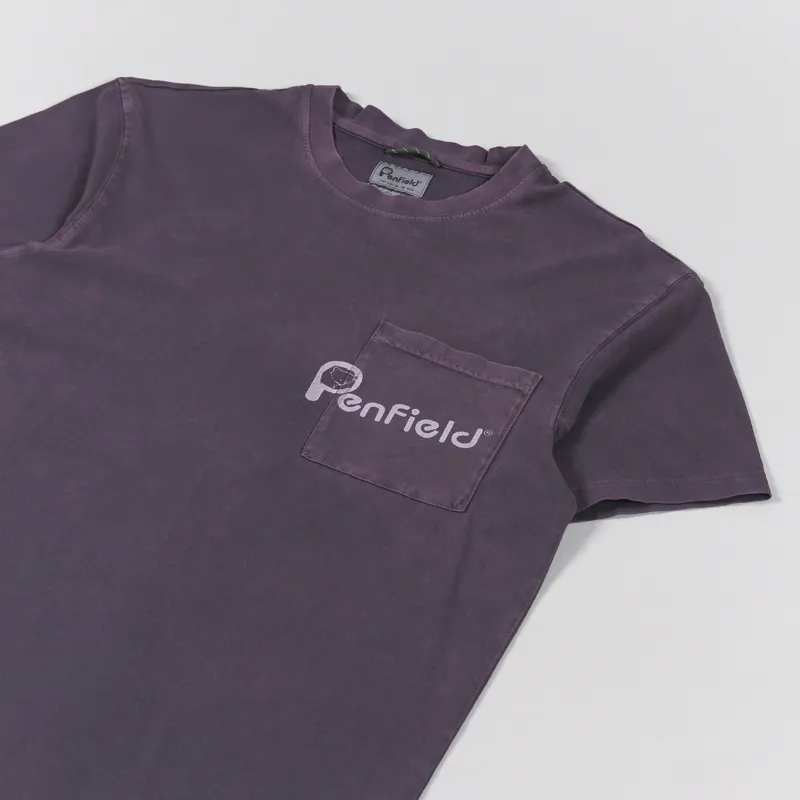 Penfield Large Bear Acid Wash T Shirt Purple Sage-2