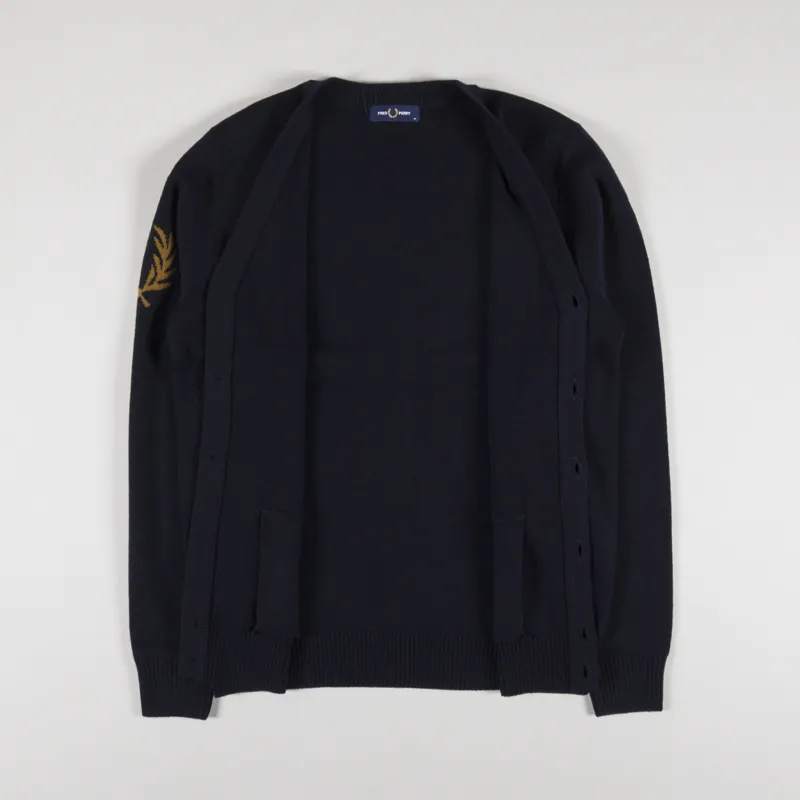 Fred Perry Laurel Wreath Cardigan Navy-1