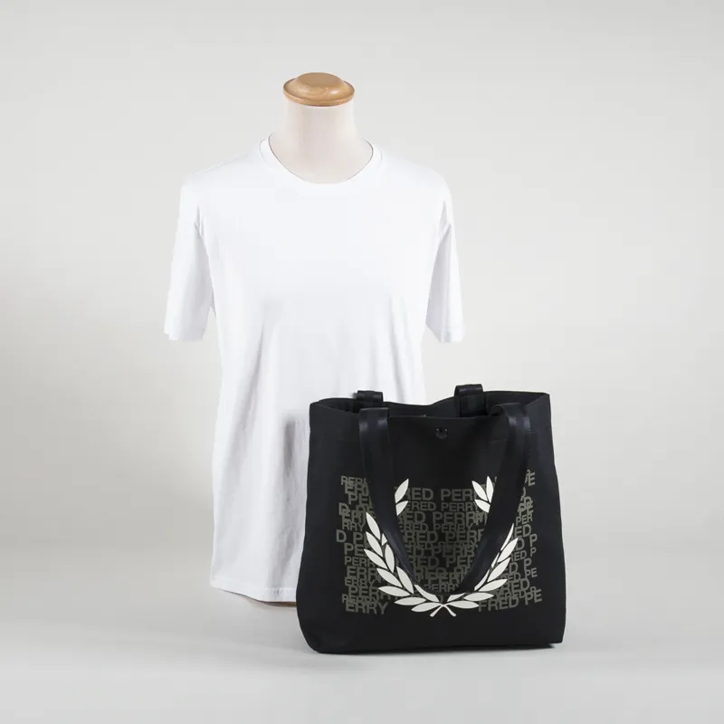 Fred Perry Laurel Wreath Tote Bag Black-1