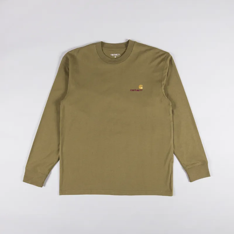 Carhartt WIP Long Sleeve American Script T Shirt Larch