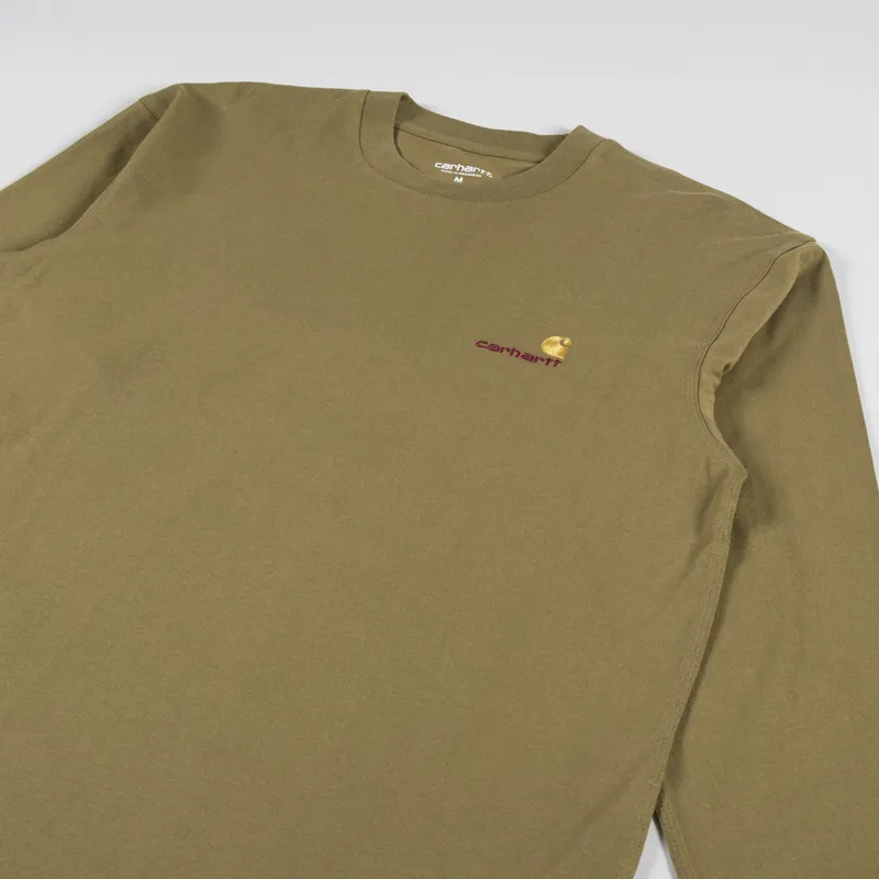 Carhartt WIP Long Sleeve American Script T Shirt Larch-2