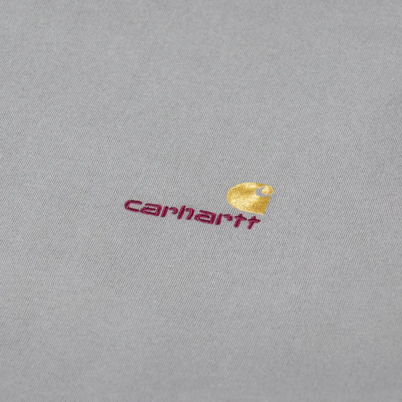 Carhartt WIP Long Sleeve American Script T Shirt Marengo-4