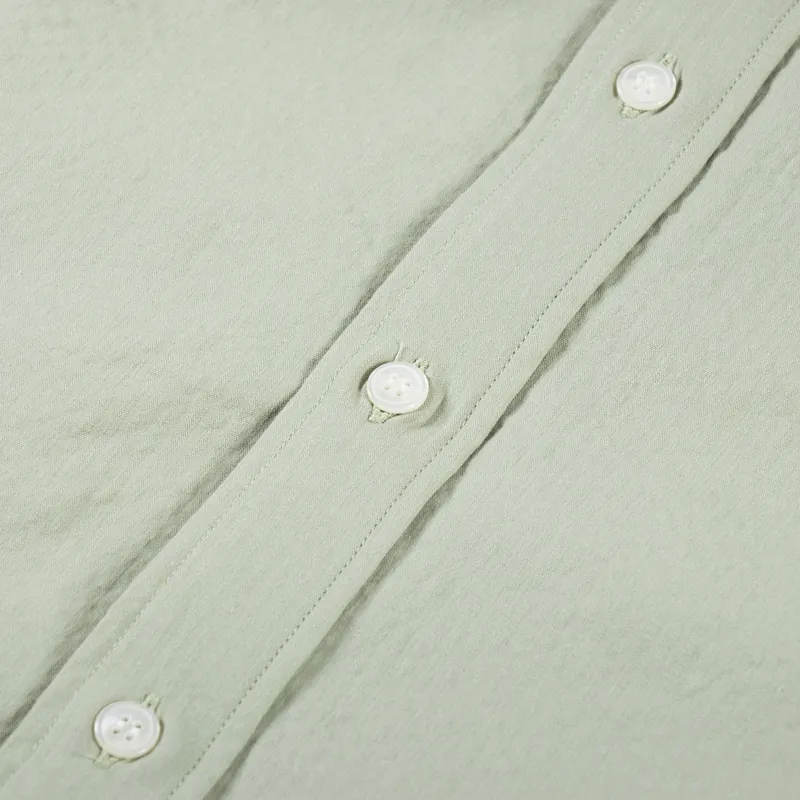 Unfeigned Long Sleeve Baggy Shirt Heavy Seersucker Aloe-5