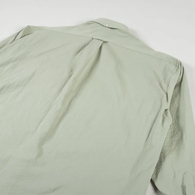 Unfeigned Long Sleeve Baggy Shirt Heavy Seersucker Aloe-3