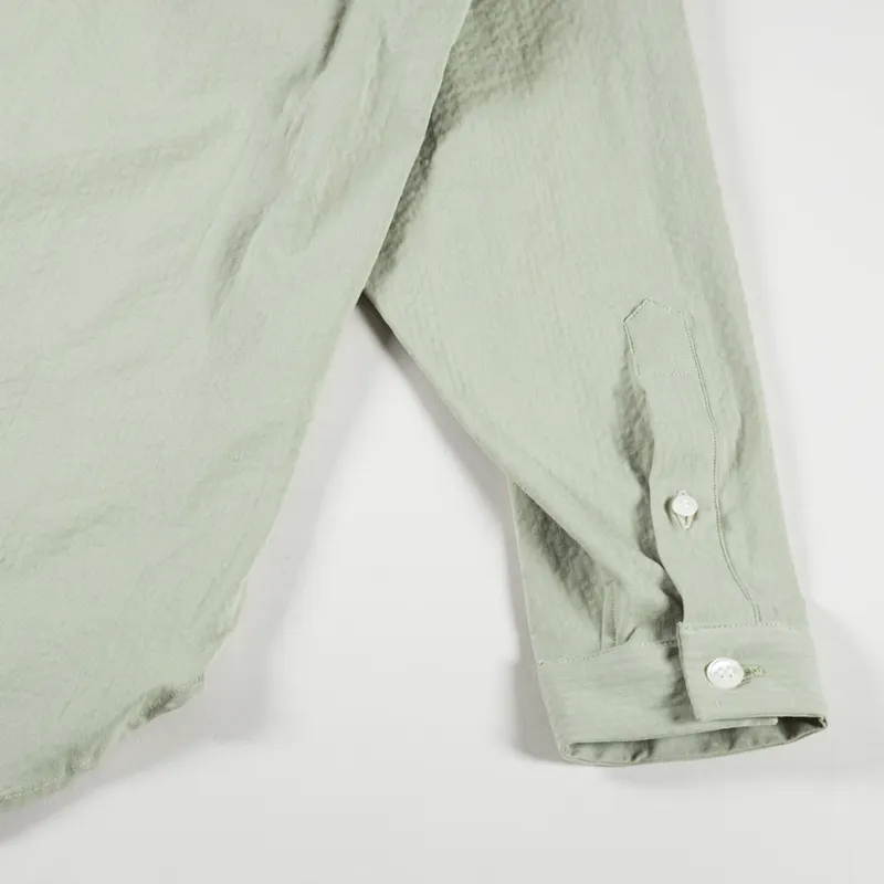 Unfeigned Long Sleeve Baggy Shirt Heavy Seersucker Aloe-7