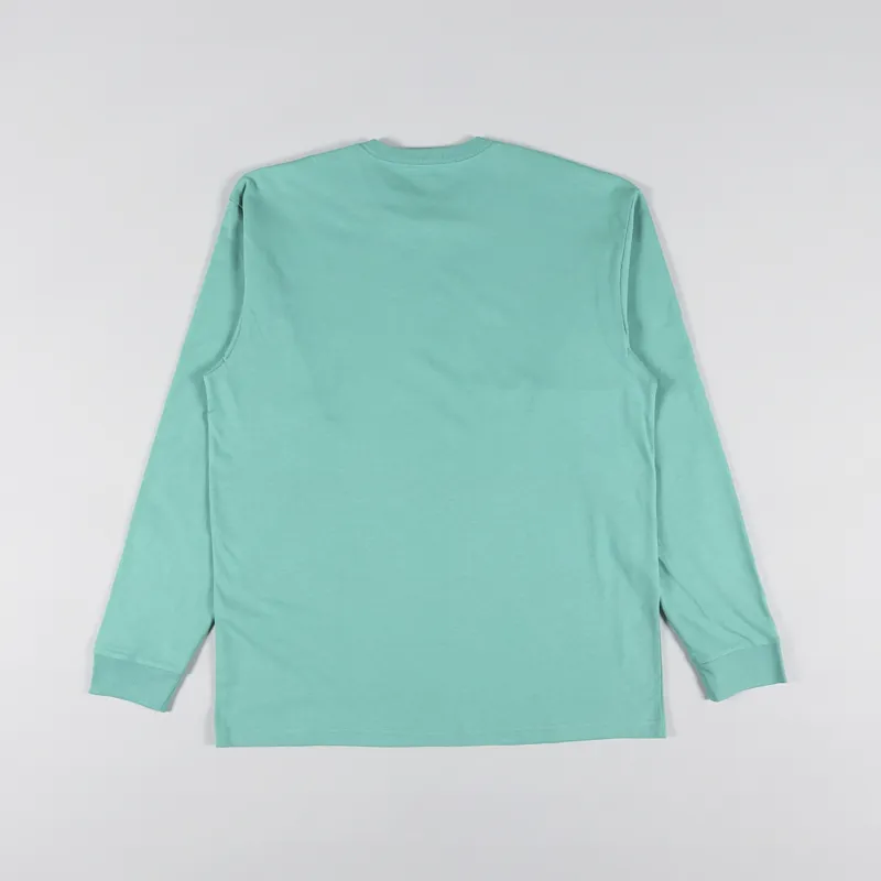 Carhartt WIP Long Sleeve Chase T Shirt Aqua Green Gold-1