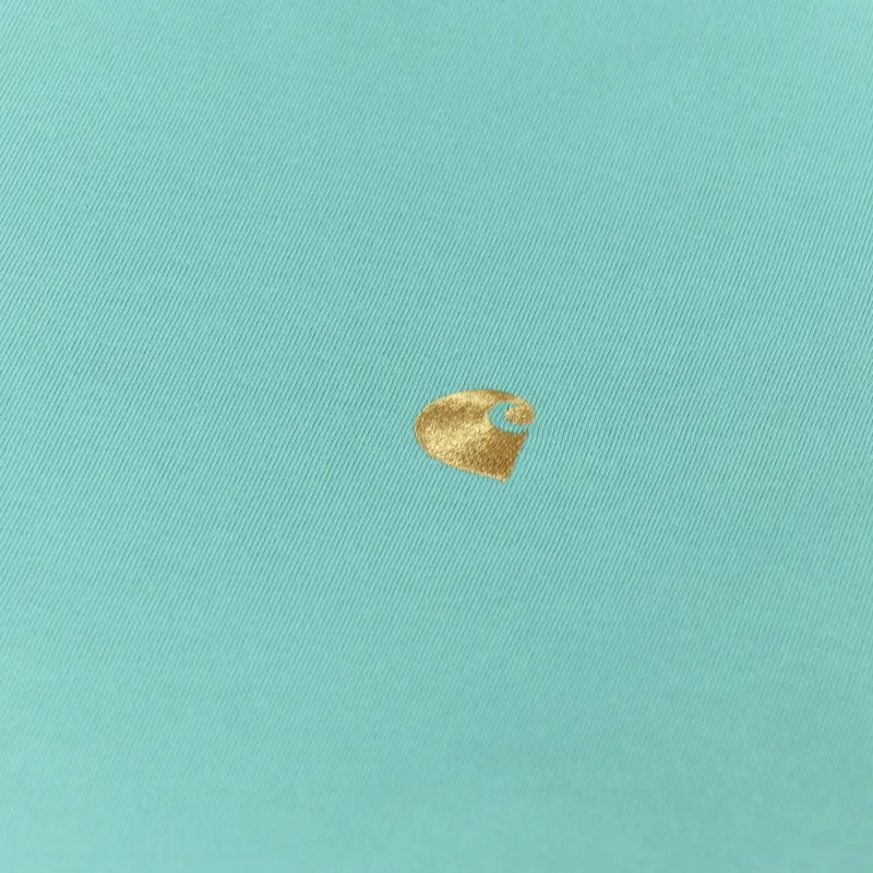 Carhartt WIP Long Sleeve Chase T Shirt Aqua Green Gold-4