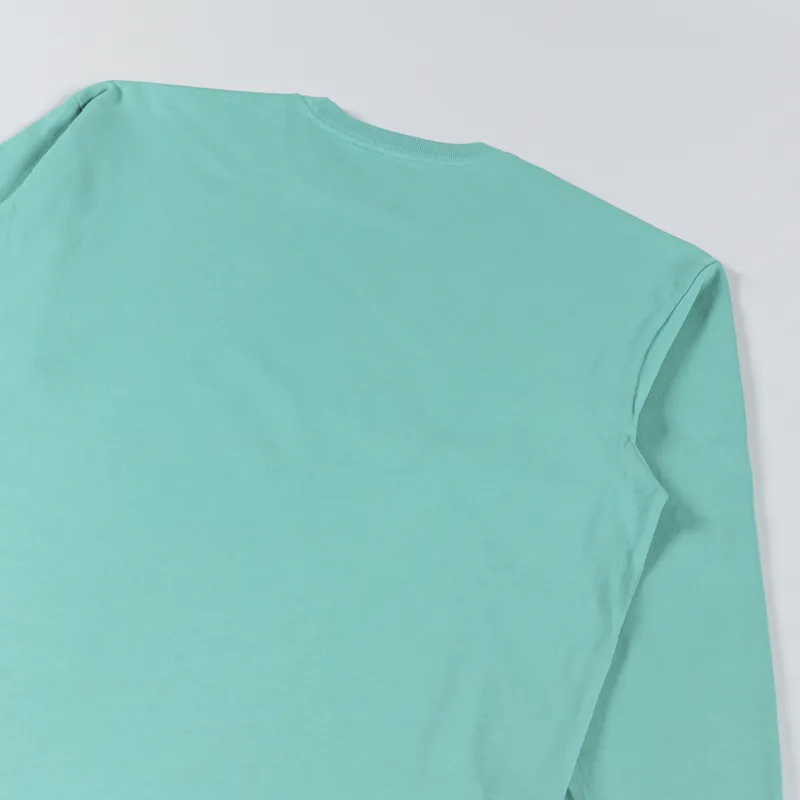 Carhartt WIP Long Sleeve Chase T Shirt Aqua Green Gold-3