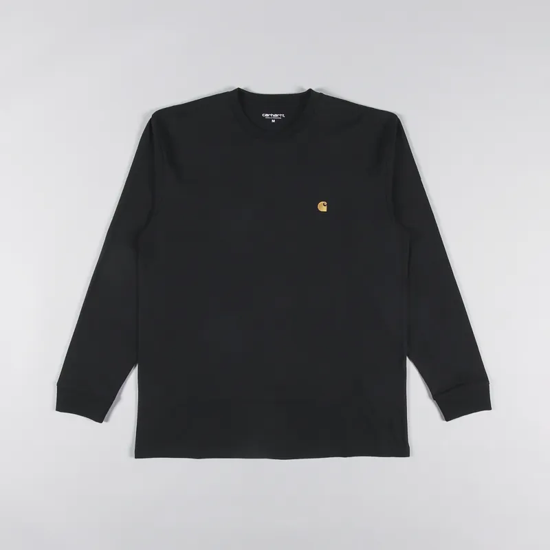 Carhartt WIP Long Sleeve Chase T Shirt Black Gold