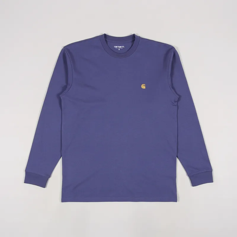 Carhartt WIP Long Sleeve Chase T Shirt Cold Viola Gold