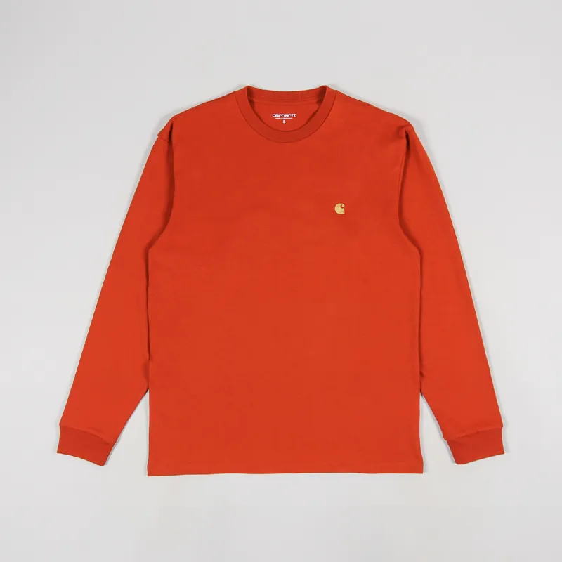 Carhartt WIP Long Sleeve Chase T Shirt Copperton Gold