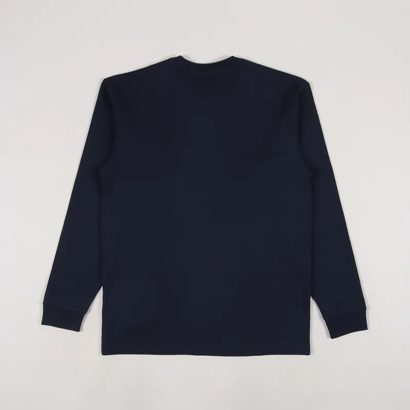 Carhartt WIP Long Sleeve Chase T Shirt Dark Navy Gold-1