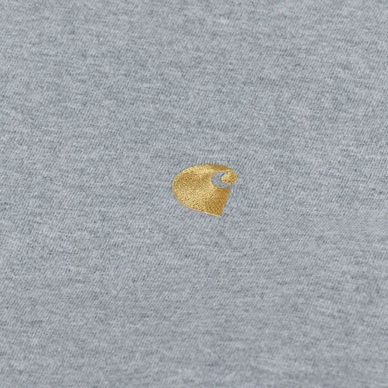 Carhartt WIP Long Sleeve Chase T Shirt Grey Heather Gold-4
