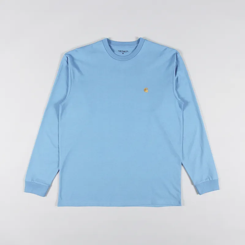 Carhartt WIP Long Sleeve Chase T Shirt Piscine Gold