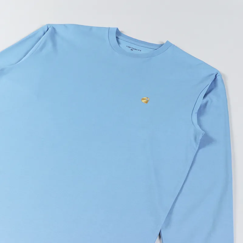 Carhartt WIP Long Sleeve Chase T Shirt Piscine Gold-2