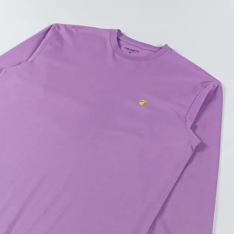 Carhartt WIP Long Sleeve Chase T Shirt Violanda Gold-2