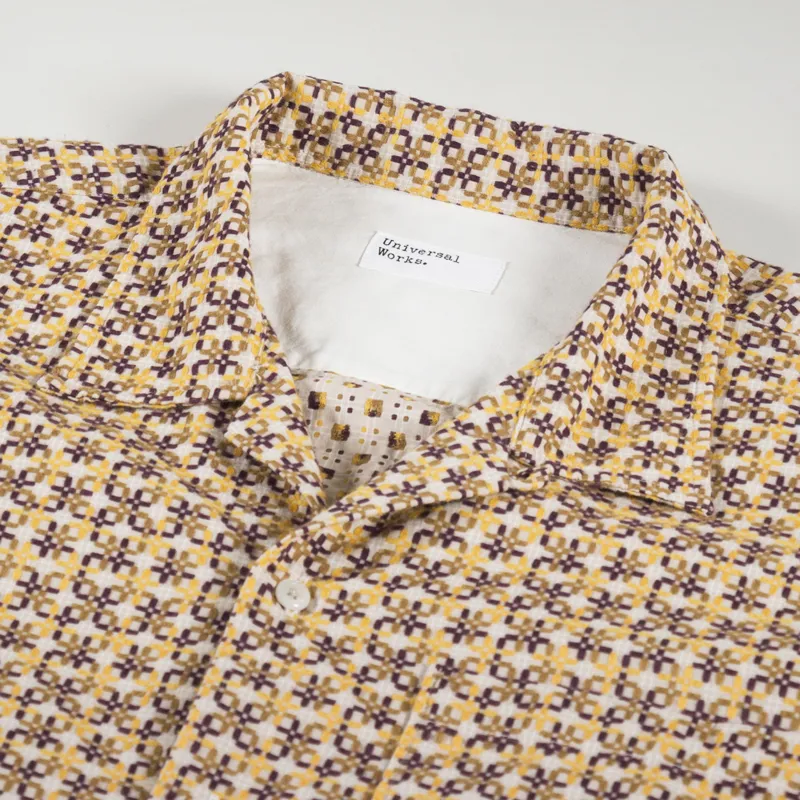 Universal Works Long Sleeve Camp Shirt Taupe-7