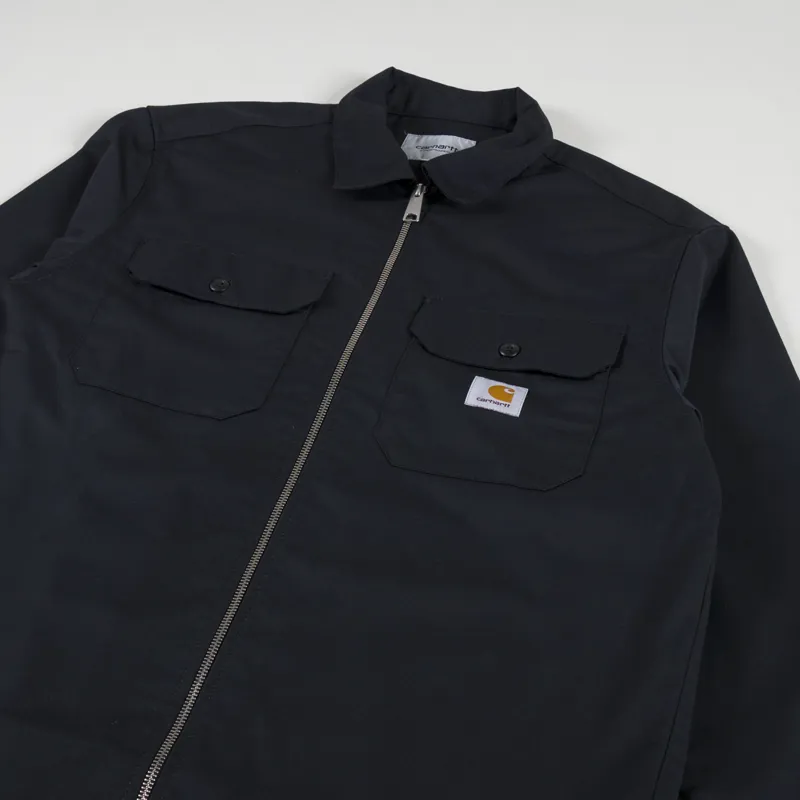 Carhartt WIP Long Sleeve Craft Zip Shirt Black-3