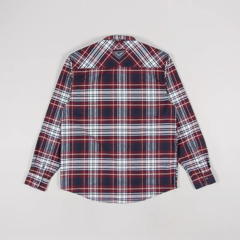Carhartt WIP Long Sleeve Dunbar Shirt Wine Check-1