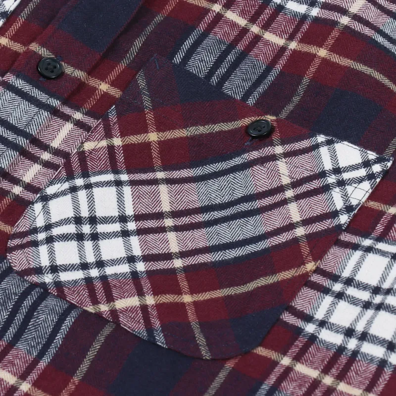 Carhartt WIP Long Sleeve Dunbar Shirt Wine Check-5