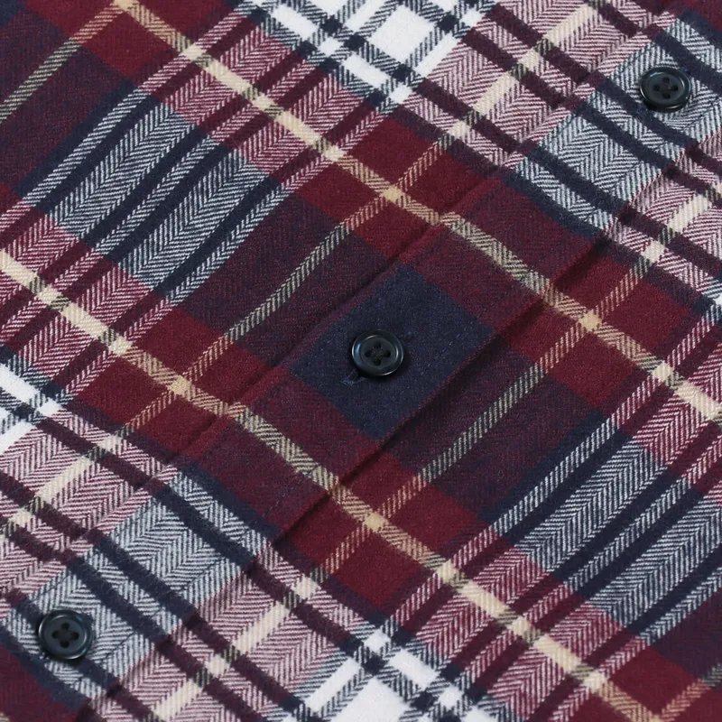 Carhartt WIP Long Sleeve Dunbar Shirt Wine Check-7