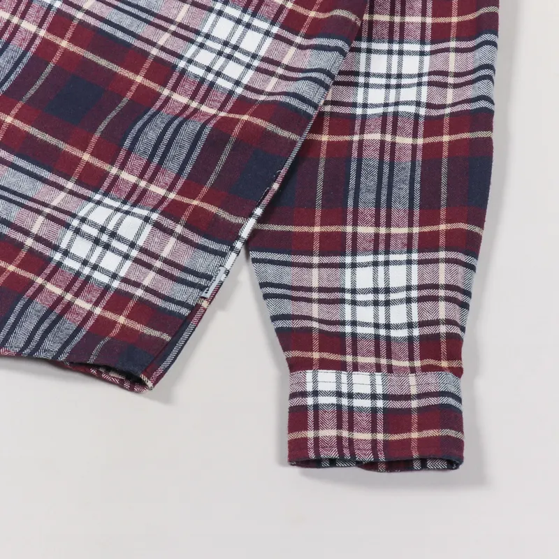 Carhartt WIP Long Sleeve Dunbar Shirt Wine Check-6